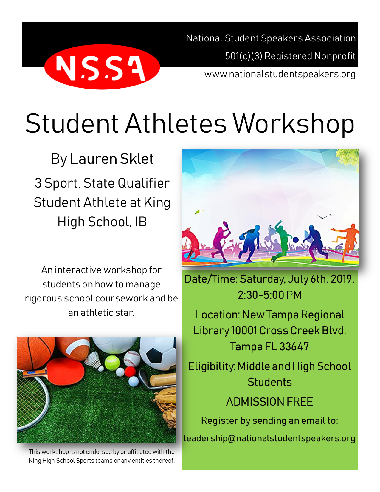 Student Athletes Workshop Flyer